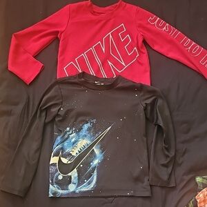 Nike Kids Red and Black Long Sleeve Shirts